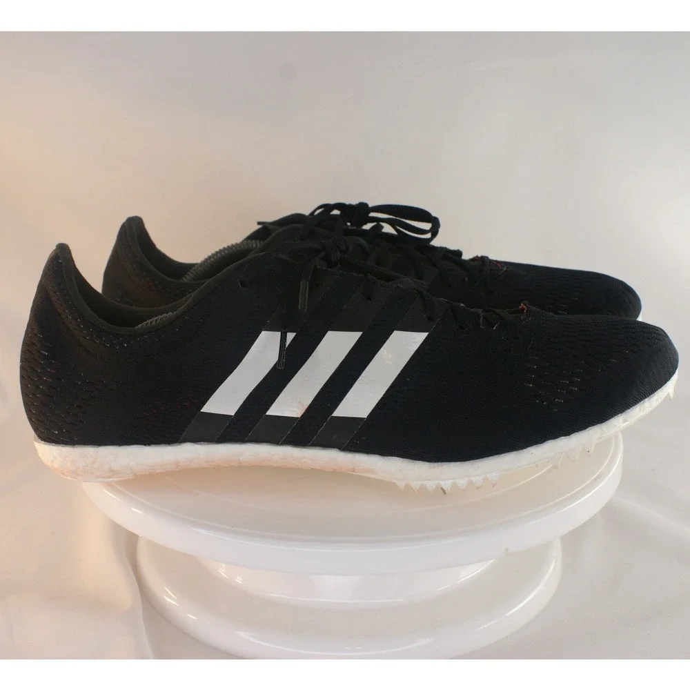 Adidas Adizero Avanti Boost Mens 11 Black White Track Field Spikes CG3831